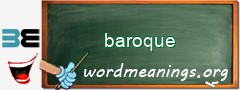 WordMeaning blackboard for baroque